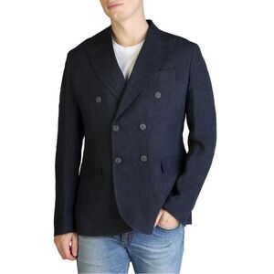 Yes Zee Classic Fit Double Breasted Blazer Men Blue Blazers & Jackets